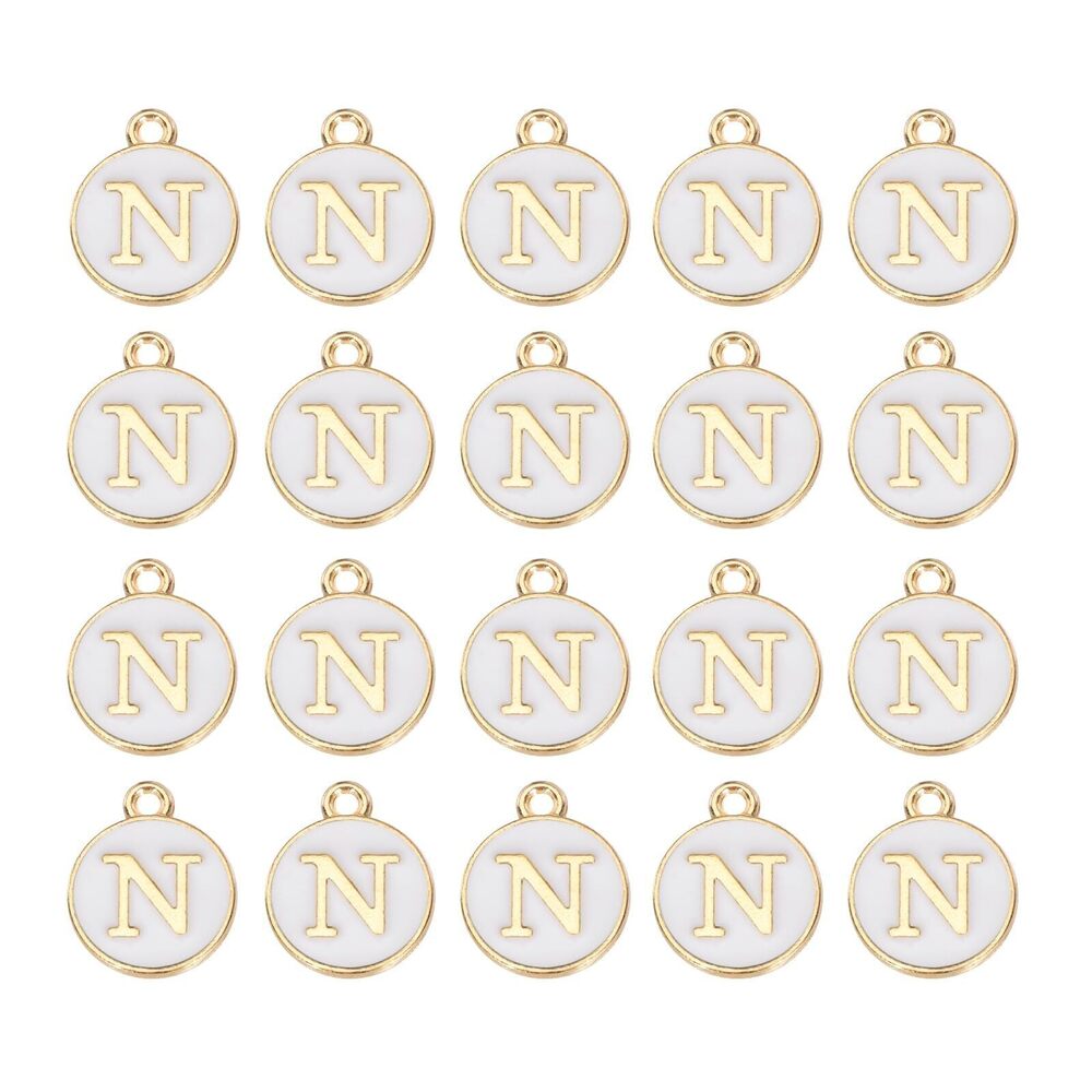 4850 36pcs Pendants Letter Charm Initial Charm Double Sided Enamel Alphabet